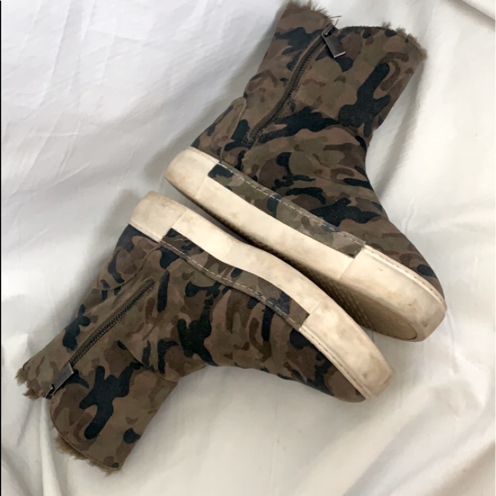 J/Slides Victory Camouflage Platform Suede Zip Si… - image 6